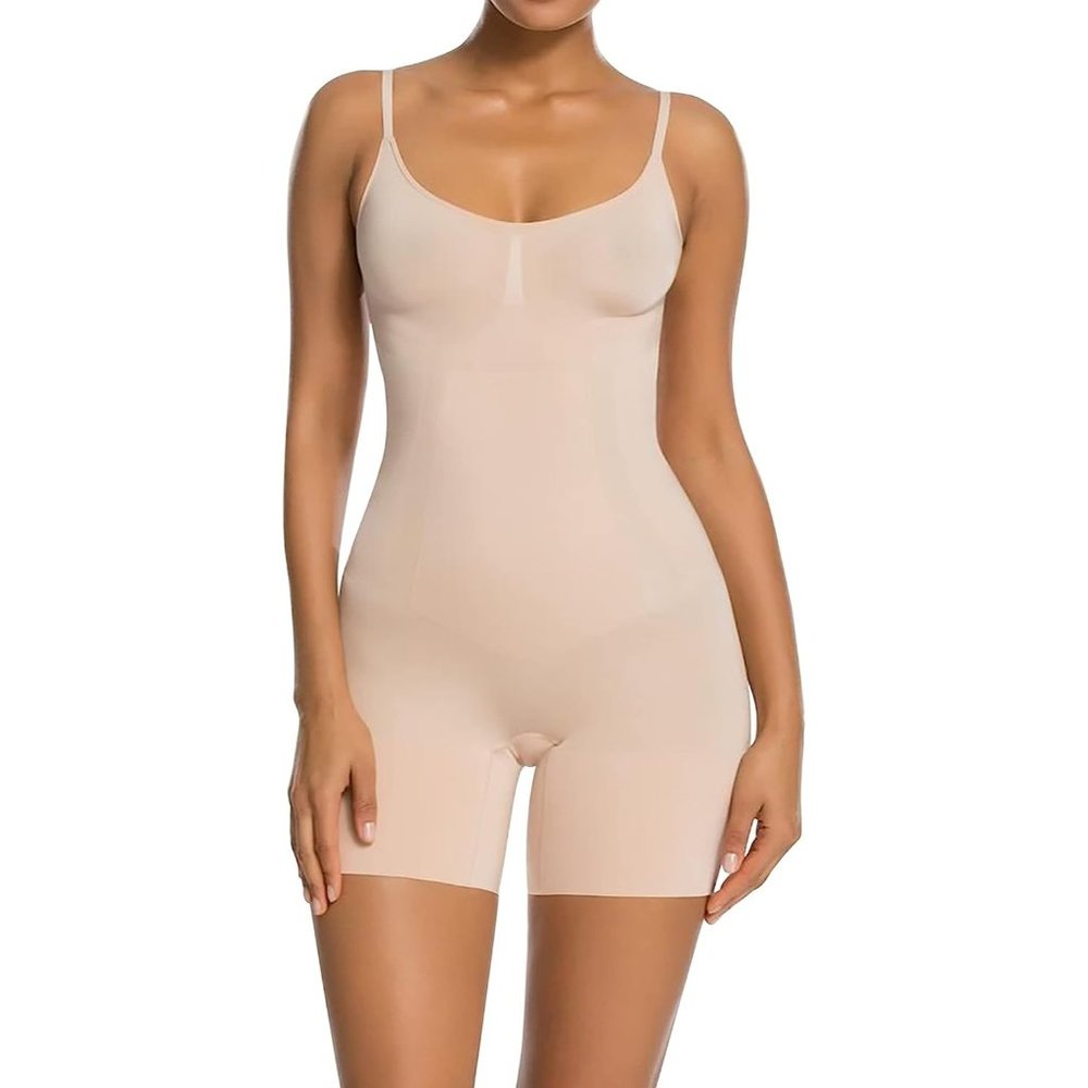 SHAPERX Bodysuit Tummy Control Shapewear Mid-Thigh Seamless Full Body Shaper